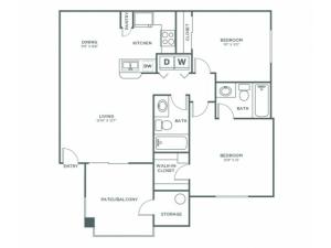 2 Bedroom 2 Bath A | 2 bed 2 bath | from 900 square feet