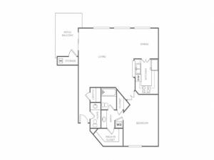 1C | 1 bed 2 bath | from 850 square feet