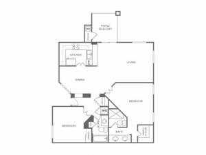 2DR | 2 bed 2 bath | from 1105 square feet