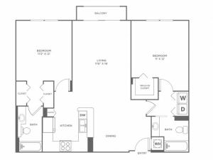 Wave - Diamond | 2 bed 2 bath | from 1120 square feet