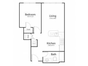 1u1 | 1 bed 1 bath | from 695 square feet