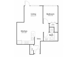 1w1 | 1 bed 1 bath | from 710 square feet