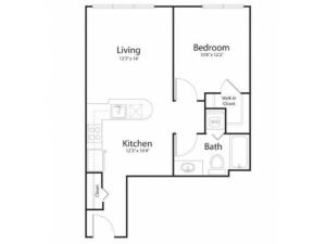 1f1 | 1 bed 1 bath | from 634 square feet