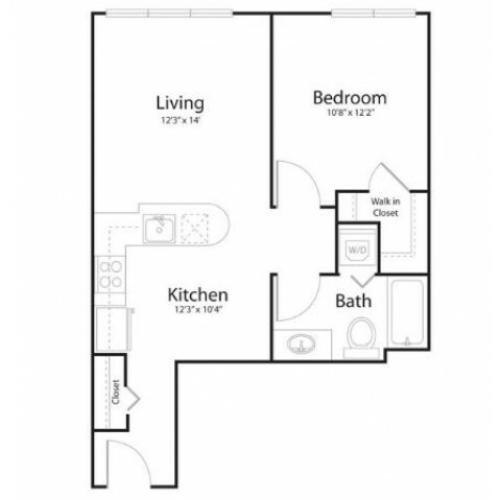 1f1 | 1 bed 1 bath | from 634 square feet