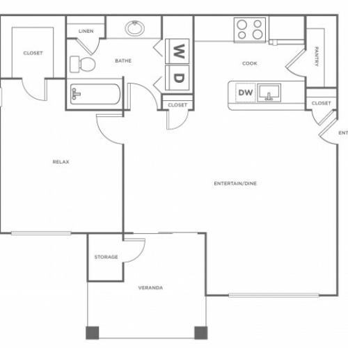 A1 | 1 bed 1 bath | from 780 square feet