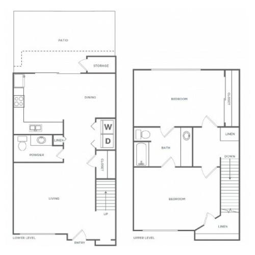 2x1.5 1120 | 2 bed 2 bath | from 1120 square feet