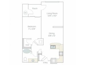 A1 | 1 bed 1 bath | from 789 square feet