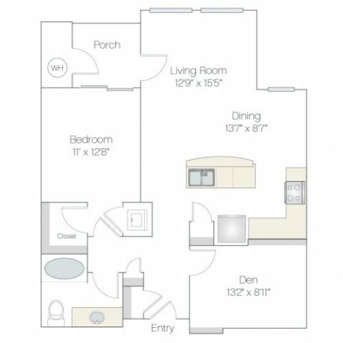 A2 | 1 bed 1 bath | from 952 square feet
