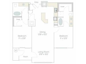 B1.GR | 2 bed 2 bath | from 1096 square feet