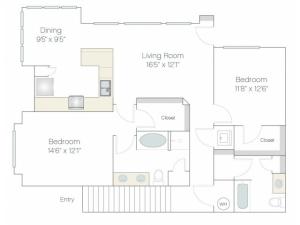 BT1.GR | 2 bed 2 bath | from 1252 square feet