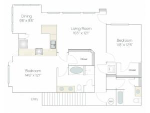 BT1 | 2 bed 2 bath | from 1252 square feet