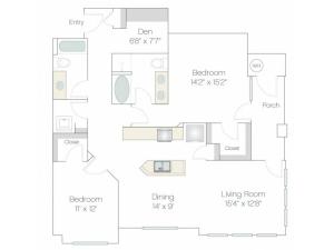 B4 | 2 bed 2 bath | from 1326 square feet