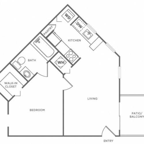 A1 Platinum | 1 bed 1 bath | from 590 square feet