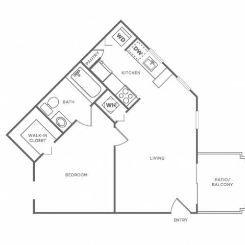 A1 Diamond | 1 bed 1 bath | from 590 square feet
