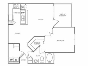 A2 Platinum | 1 bed 1 bath | from 840 square feet