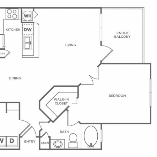 A2 Standard | 1 bed 1 bath | from 840 square feet