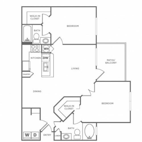 B1 Standard | 2 bed 2 bath | from 1090 square feet