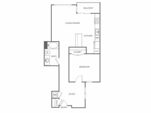 Plan A | 1 bed 1 bath | from 915 square feet