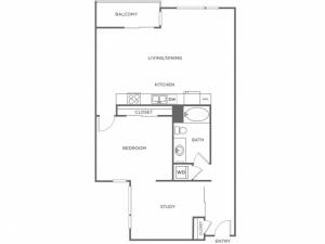 Plan B | 1 bed 1 bath | from 1158 square feet