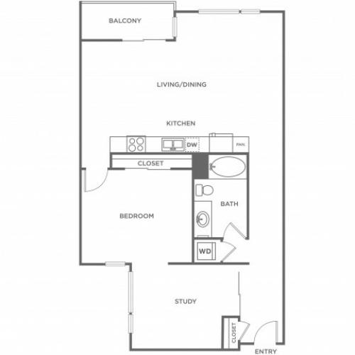 Plan B | 1 bed 1 bath | from 1158 square feet