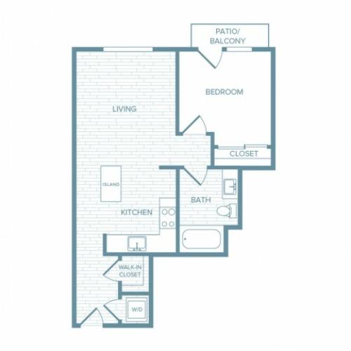 A01 | 1 bed 1 bath | from 624 square feet
