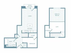 A12L | 1 bed 1 bath | from 809 square feet