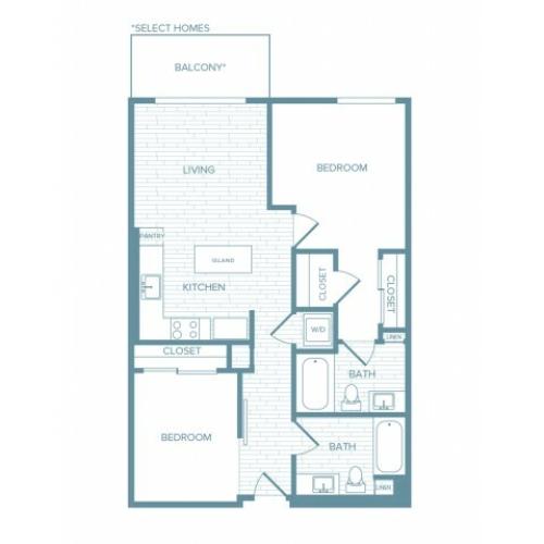 B12 | 2 bed 2 bath | from 898 square feet