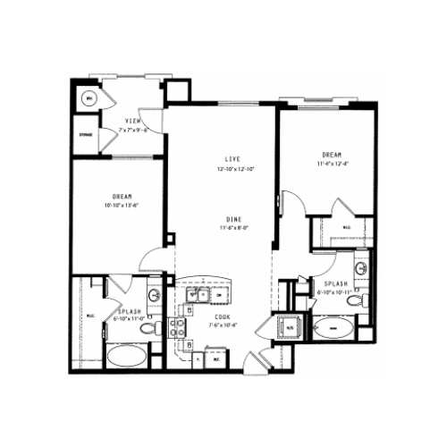 Greenway | 2 bed 2 bath | from 1073 square feet