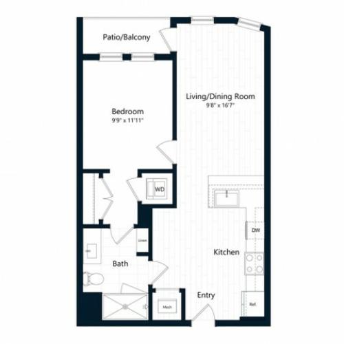 1C.1 | 1 bed 1 bath | from 653 square feet