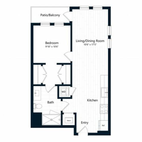 1C.2 | 1 bed 1 bath | from 632 square feet