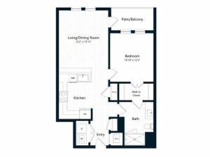 1E | 1 bed 1 bath | from 712 square feet