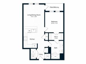 1E.1 | 1 bed 1 bath | from 726 square feet