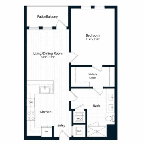 1F.4 | 1 bed 1 bath | from 710 square feet
