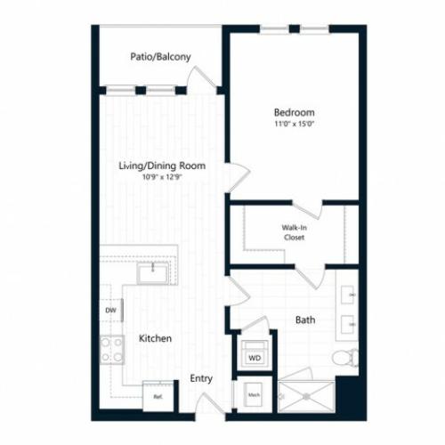 1F | 1 bed 1 bath | from 716 square feet