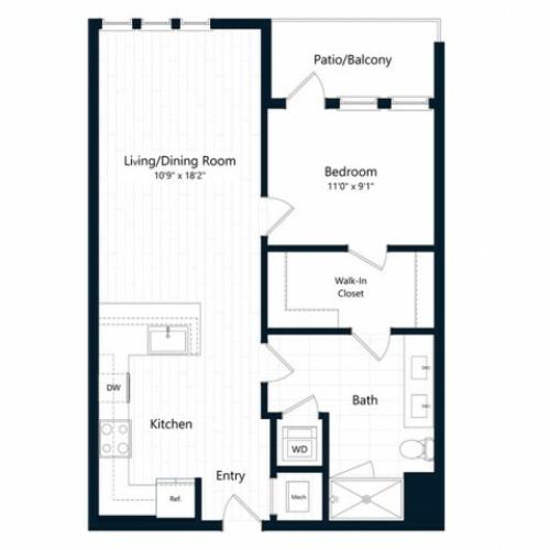 1F.3 | 1 bed 1 bath | from 715 square feet