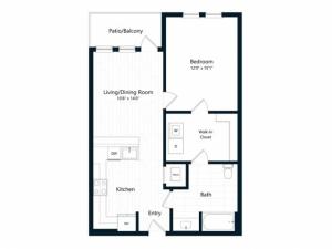 1F TYPE \'A\' | 1 bed 1 bath | from 716 square feet
