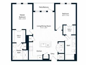 2A | 2 bed 2 bath | from 1028 square feet
