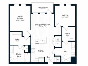2A.1 TYPE \'A\' | 2 bed 2 bath | from 1119 square feet