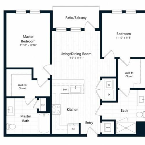 2A TYPE \'A\' | 2 bed 2 bath | from 1028 square feet