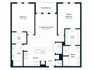 2C.1 | 2 bed 2 bath | from 1157 square feet