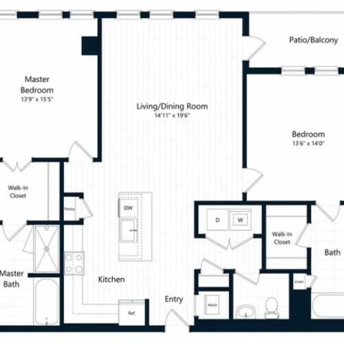 2H.2 | 2 bed 2 bath | from 1354 square feet