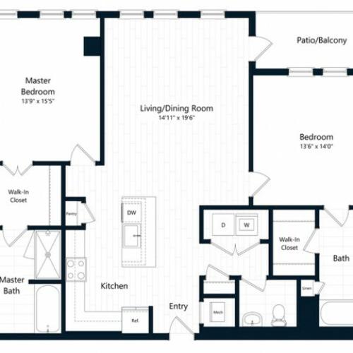 2H.1 | 2 bed 2 bath | from 1354 square feet