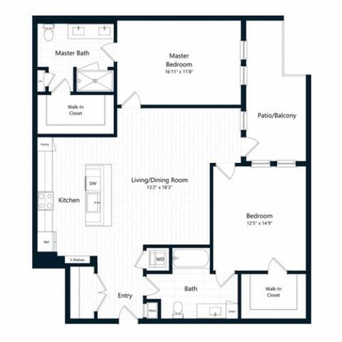 2F | 2 bed 2 bath | from 1287 square feet