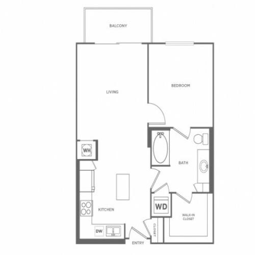 A1 | 1 bed 1 bath | from 697 square feet