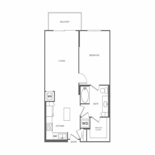 A1B | 1 bed 1 bath | from 791 square feet