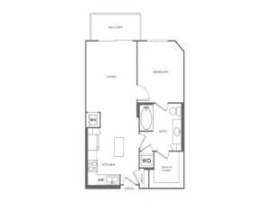 A1E | 1 bed 1 bath | from 696 square feet