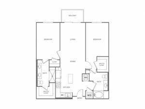 Two Bedroom Two Bath (1133 SF)