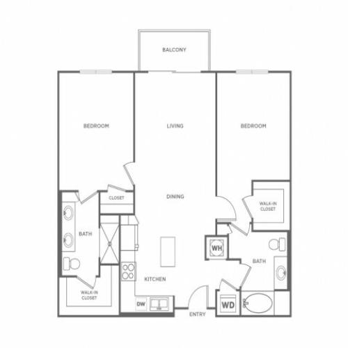 B1B | 2 bed 2 bath | from 1133 square feet