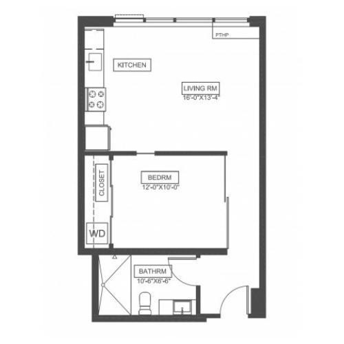 A4 | 1 bed 1 bath | from 571 square feet