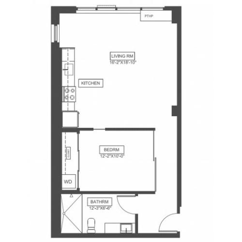 A6 | 1 bed 1 bath | from 696 square feet